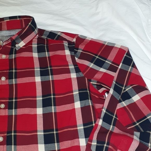 Five Four Plaid Button Up Shirt Elbow Patches XL - Picture 5 of 9